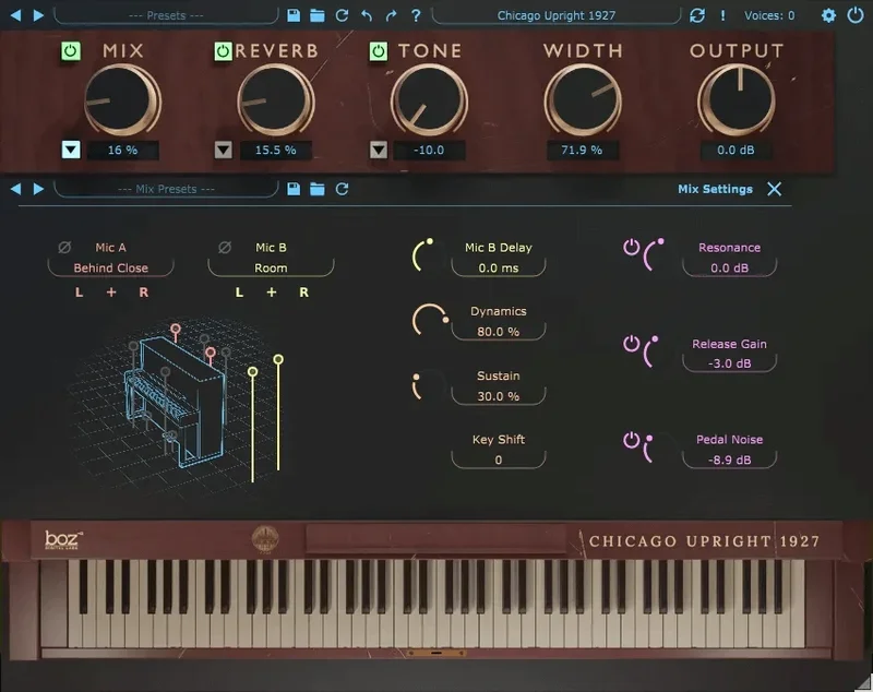 Boz Digital Labs Chicago Upright 1927 Pro interface
