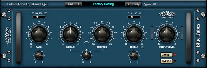 Nomad Factory Blue Tubes Equalizer BQ2S interface
