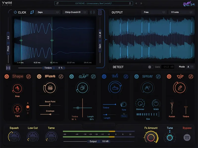 Yum Audio Slap interface