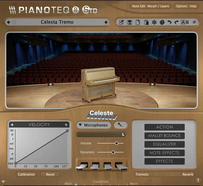 Pianoteq Celeste interface