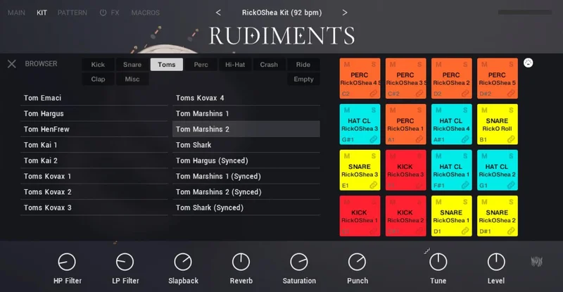 Native Instruments Rudiments interface