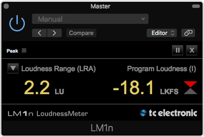 TC Electronic LM1 - Stereo Loudness Meter interface