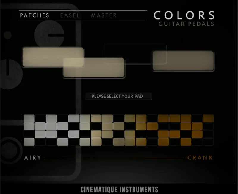 Cinematique Instruments Colors: Guitar Pedals interface