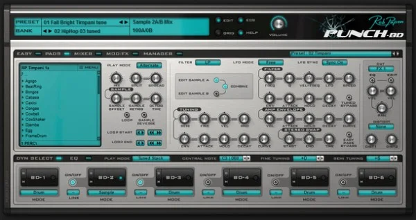 Rob Papen Punch-BD interface