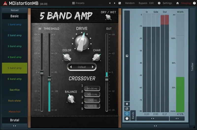 MeldaProduction MDistortionMB interface