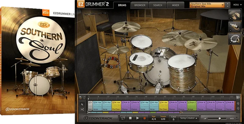 Toontrack EZX Southern Soul interface