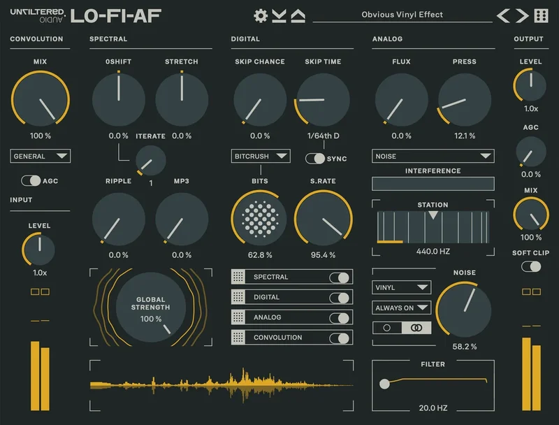 Unfiltered Audio LO-FI-AF interface
