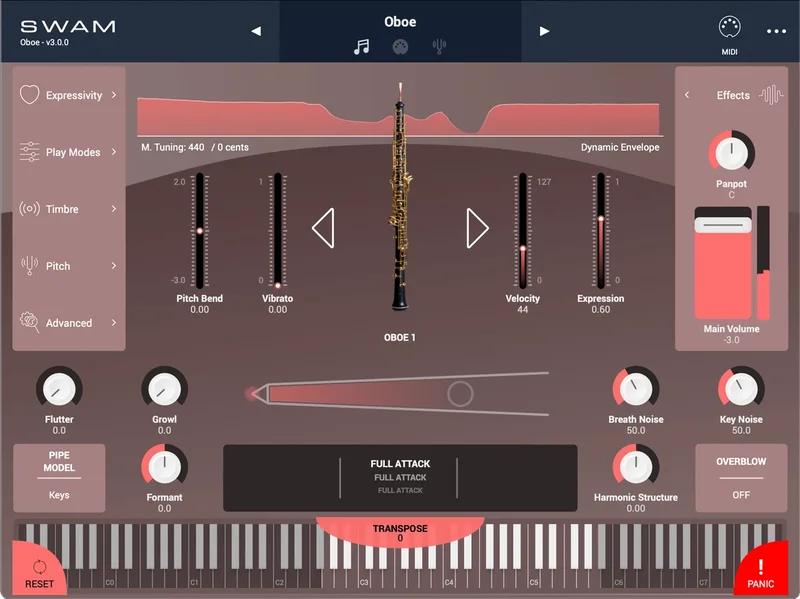 Audio Modeling SWAM Solo Woodwinds Bundle interface
