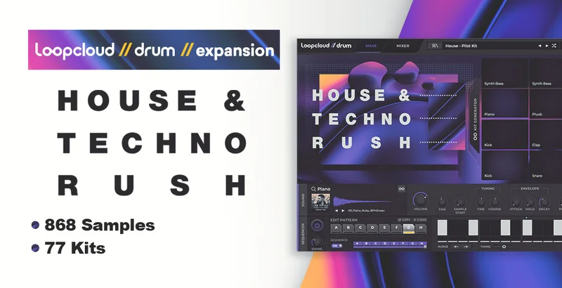 Loopcloud Loopcloud DRUM Expansion: House and Techno Rush interface