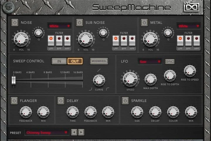 UVI Sweep Machine interface