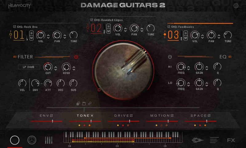Heavyocity Damage Guitars 2 interface