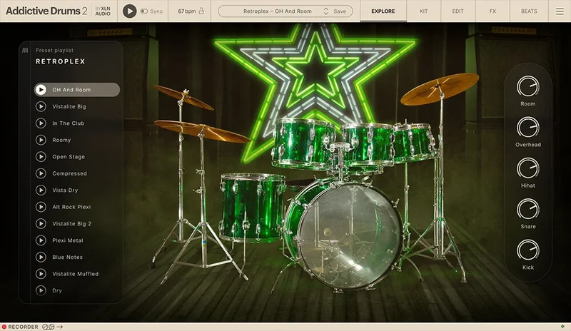 XLN Audio Addictive Drums 2: Classic Rock Collection interface