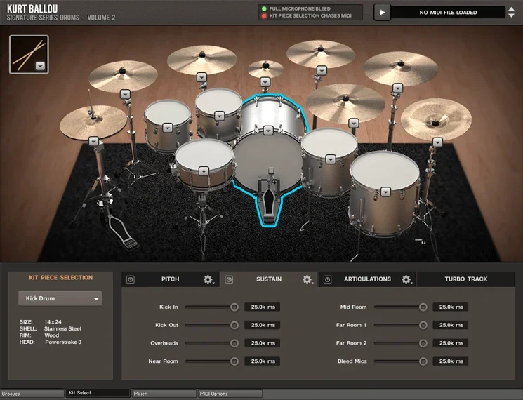 Room Sound Kurt Ballou Signature Series Drums Volume 2 interface