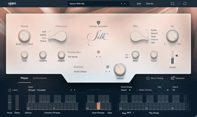 UJAM Virtual Guitarist SILK 2 interface