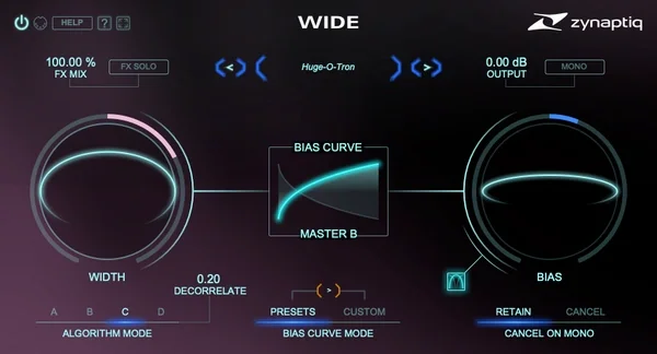 Zynaptiq WIDE interface