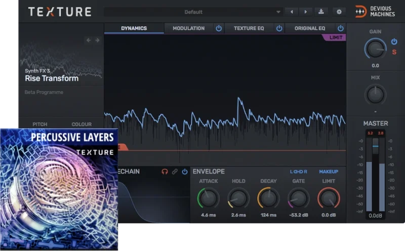 Devious Machines Texture + Percussive Layers Expansion interface