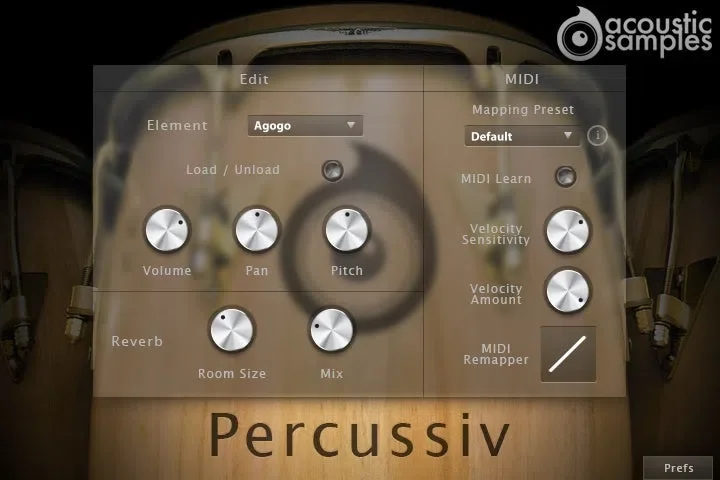 Acousticsamples Percussiv interface