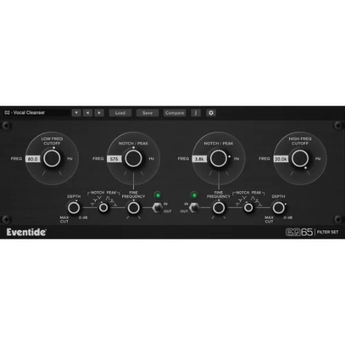 Eventide EQ65 Filter Set interface