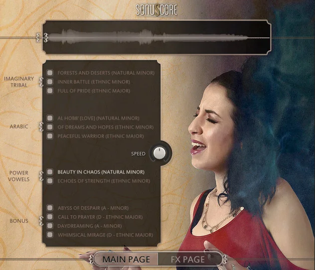 Sonuscore Ethnic Vocal Phrases interface