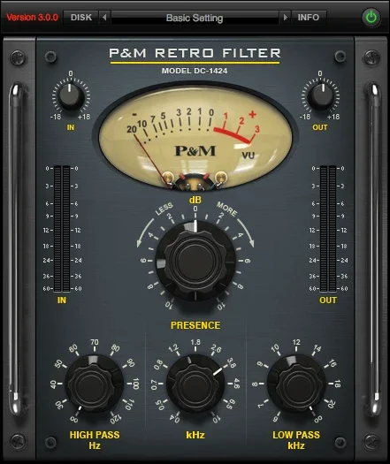 Plug and Mix Retro Filter interface