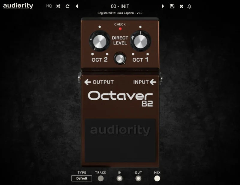 Audiority Octaver 82 interface