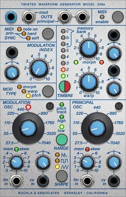 Softube Modular Add-On: Buchla 259e Twisted Waveform Generator interface