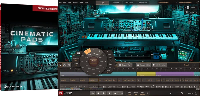 Toontrack EKX Cinematic Pads interface