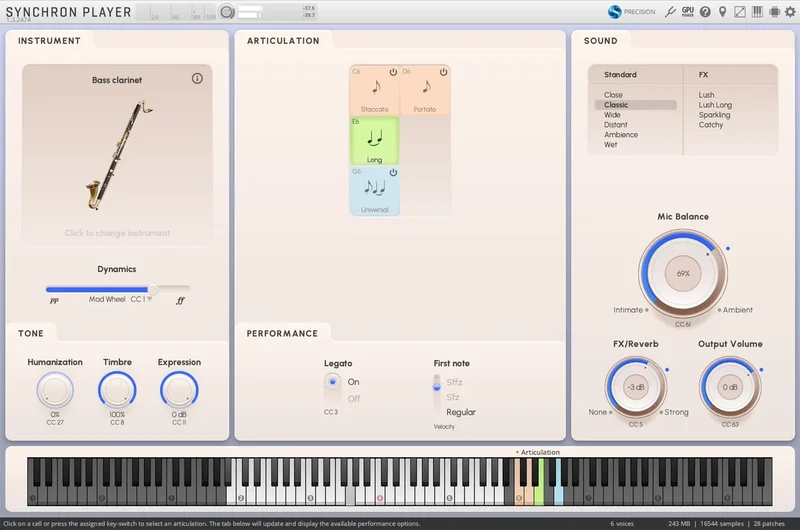 VSL Synchron Prime Woodwinds interface