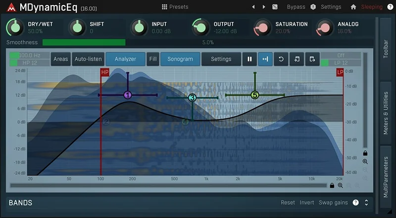 MeldaProduction MDynamicEq interface