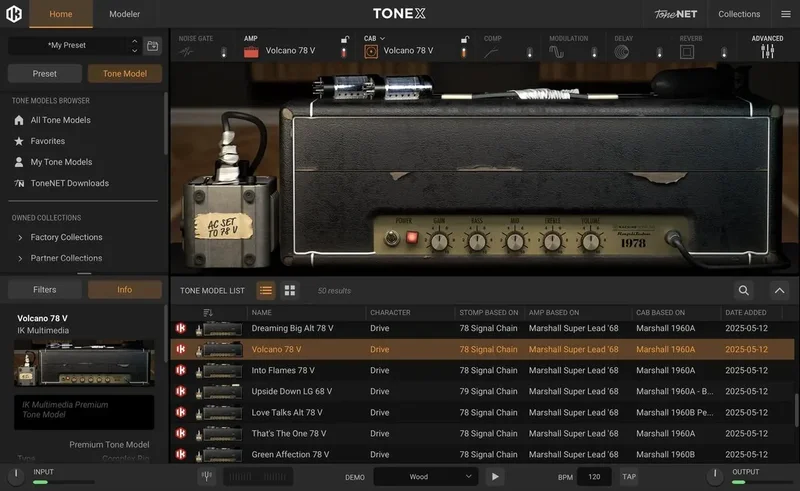 IK Multimedia TONEX Brown Sound 78/79 interface