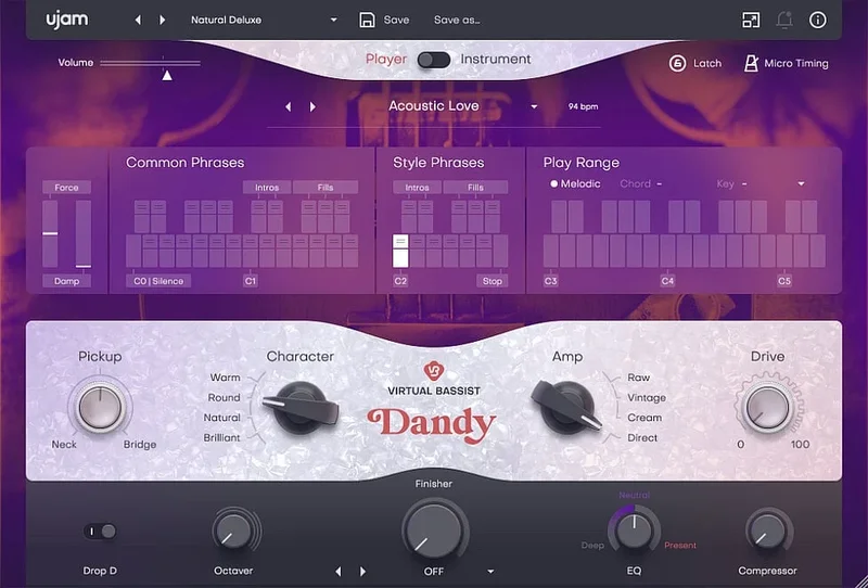 UJAM DANDY interface