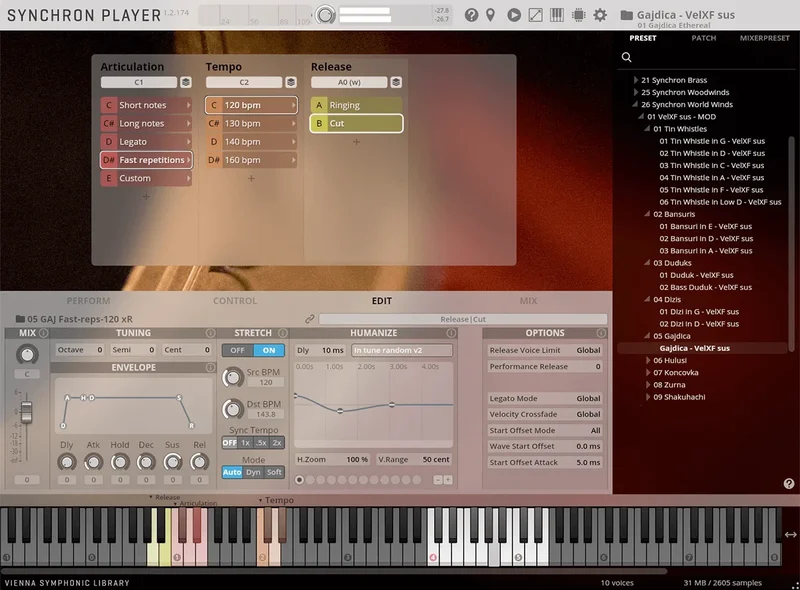 VSL Synchron Gajdica interface