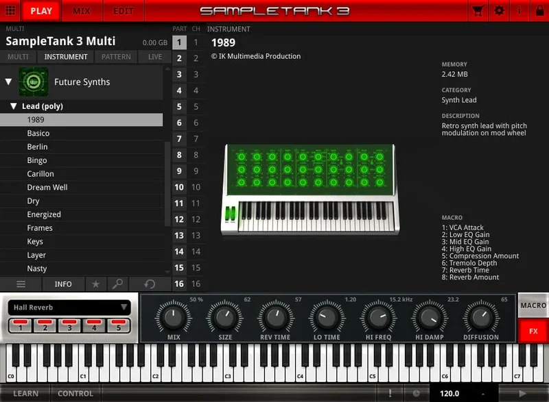 IK Multimedia Future Synths interface