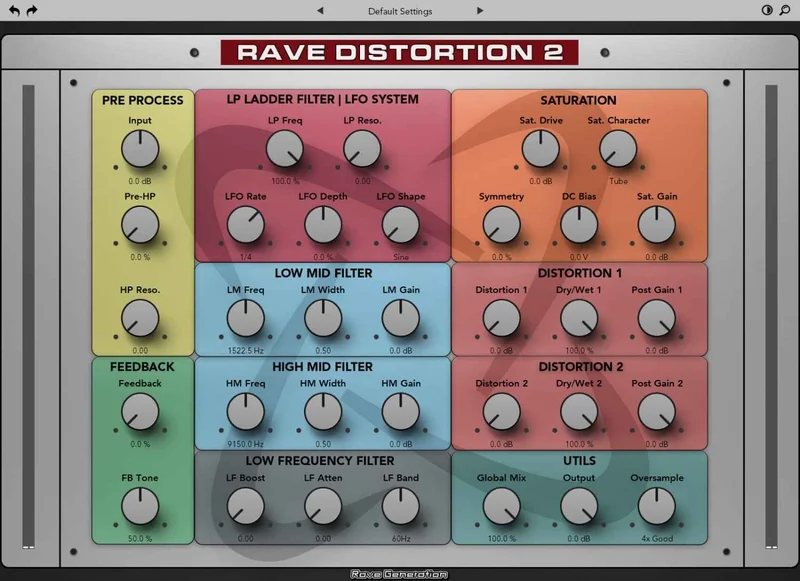 Rave Generation Rave Distortion 2 interface