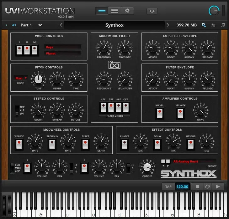 UVI Synthox interface
