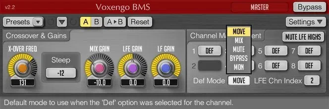 Voxengo BMS interface