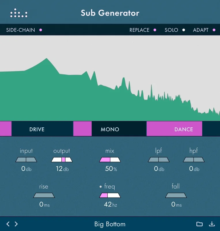 Denise Audio Sub Generator interface