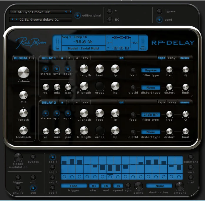 Rob Papen RP-Delay interface