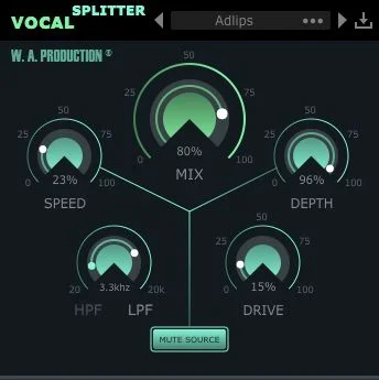 W. A. Production Vocal Splitter interface