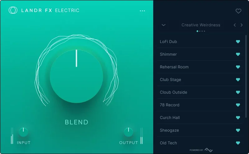 LANDR FX Electric interface