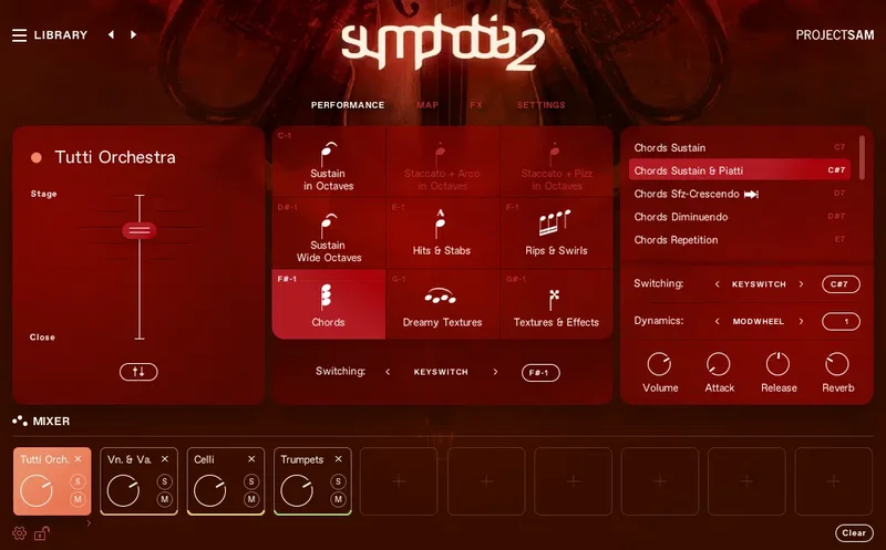 Project SAM Symphobia 2 interface