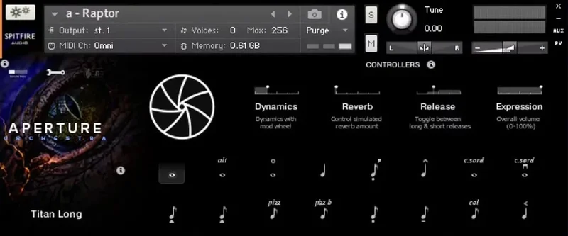 Spitfire Audio Aperture Orchestra interface