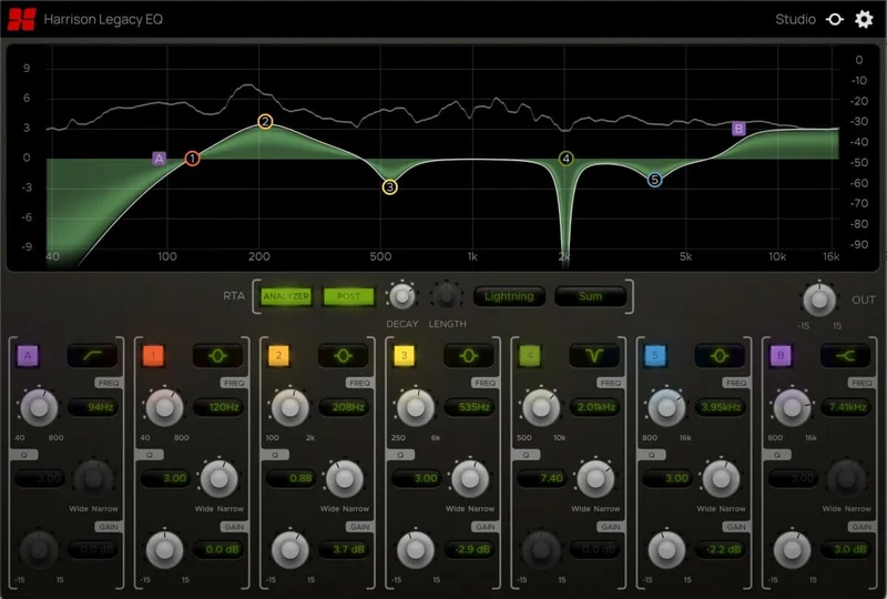 Harrison Consoles Legacy EQ interface