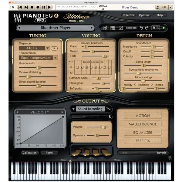Pianoteq Bluthners Piano Add-On interface