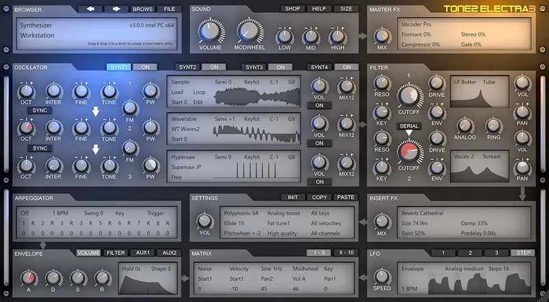 Tone2 Electra 3 interface