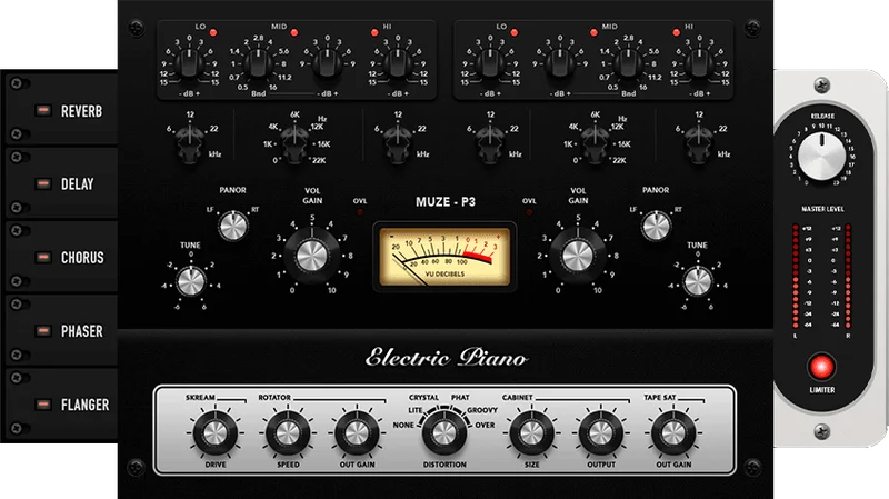 Muze Electric Pianos interface