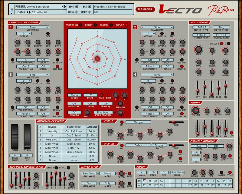 Rob Papen Vecto interface
