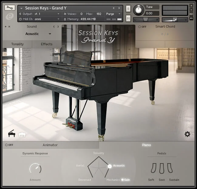 e-instruments Session Keys Grand Y interface