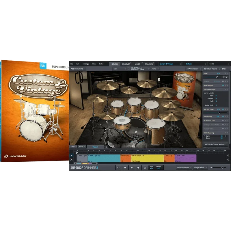 Toontrack SDX Custom & Vintage interface