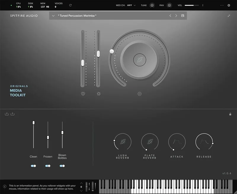 Spitfire Audio Originals Media Toolkit interface